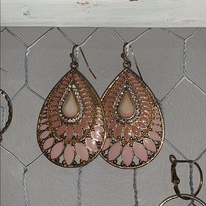 Pink teardrop earrings